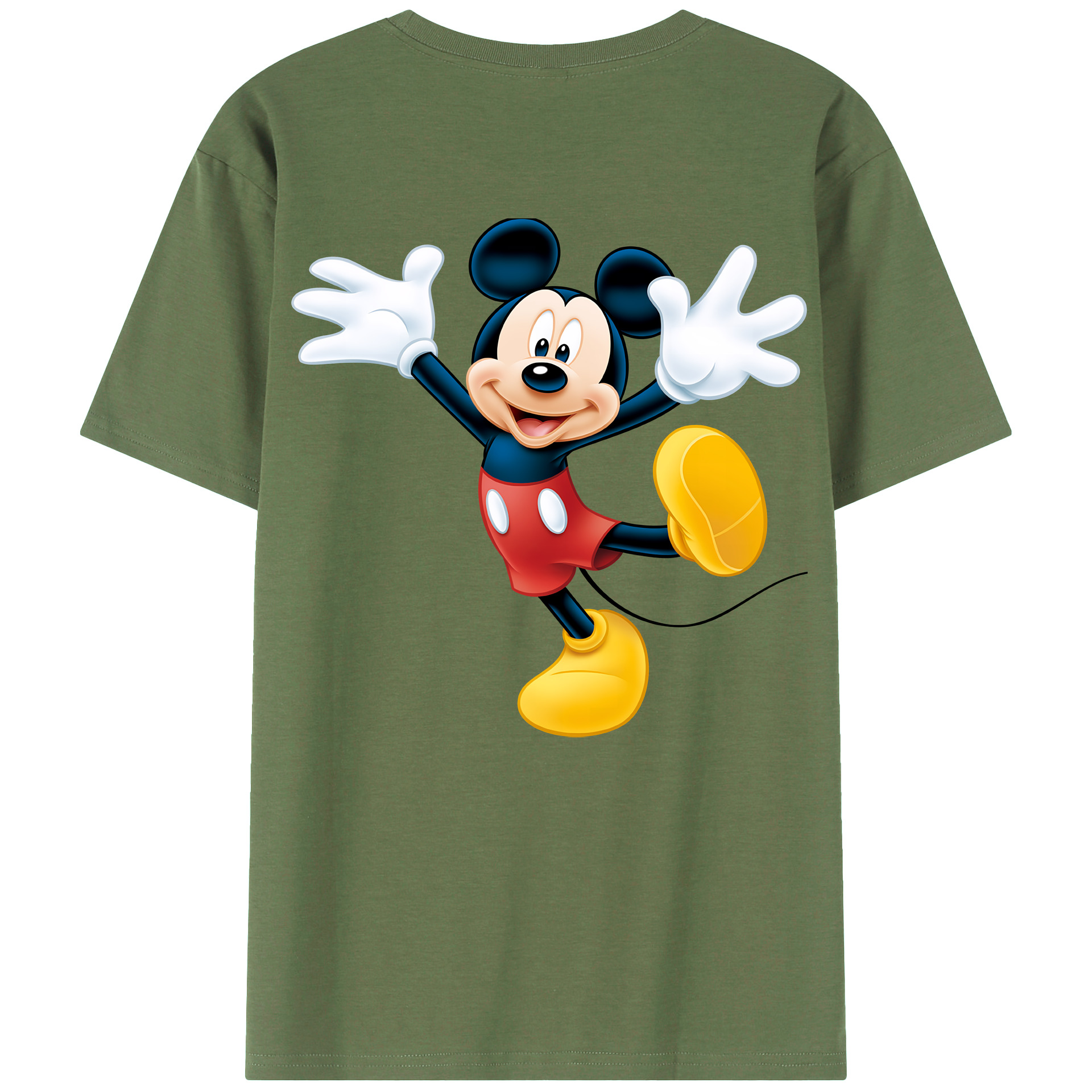 （画像用） ミッキーマウス Mickey Mouse 綿100％ メンズ半袖Tシャツ（バックプリント） 通気性